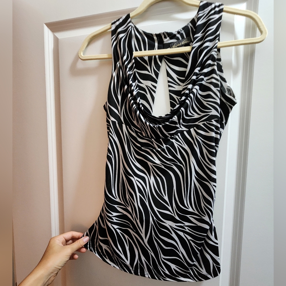 Tempted Hearts Dressy Top Animal Print XS